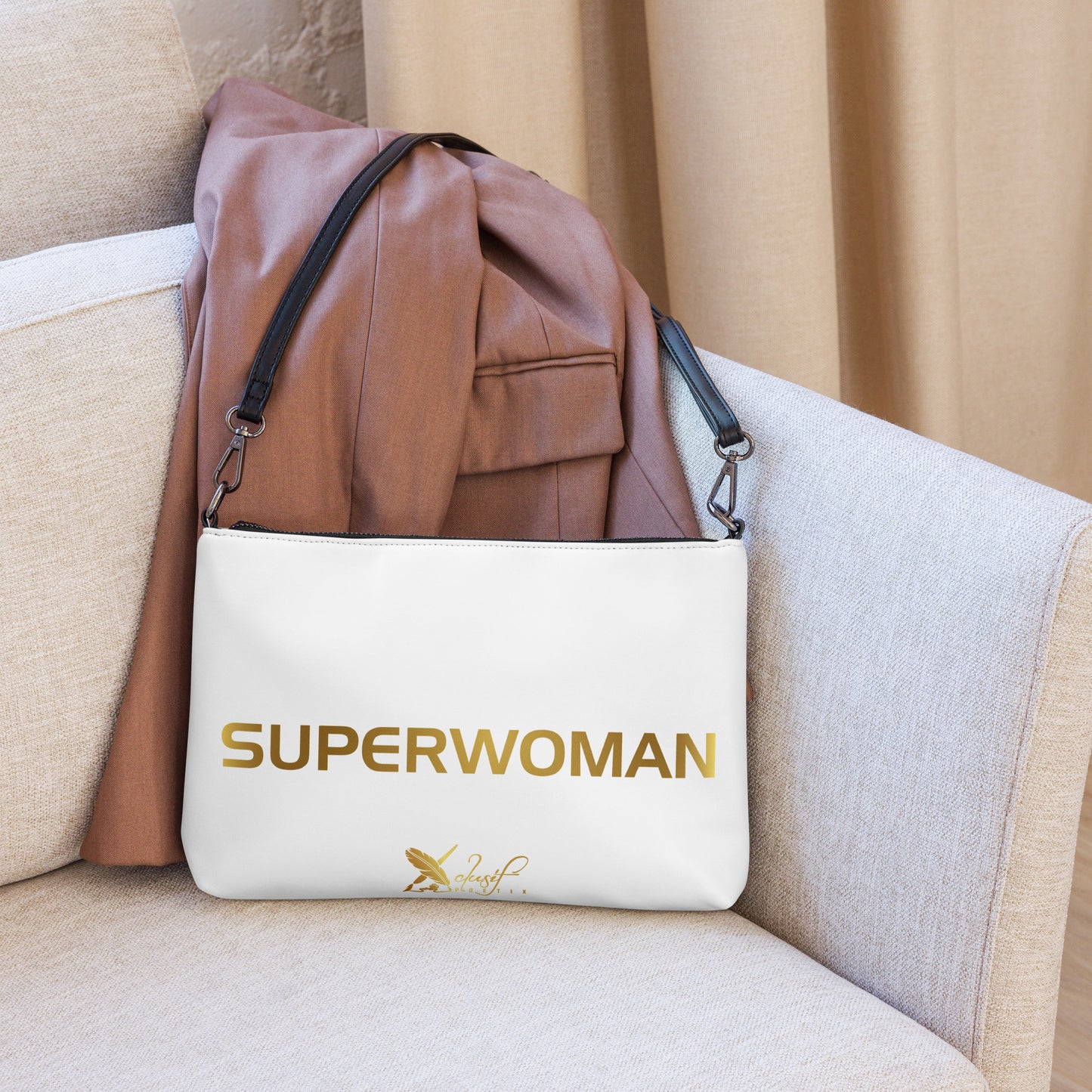 SUPERWOMAN BY XCLUSIF POETIX WHITE & GOLD Crossbody bag