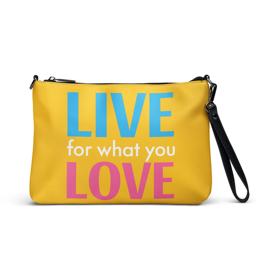 "LIVE FOR WHAT YOU LOVE" BY XCLUSIF POETIX YELLOW Crossbody bag