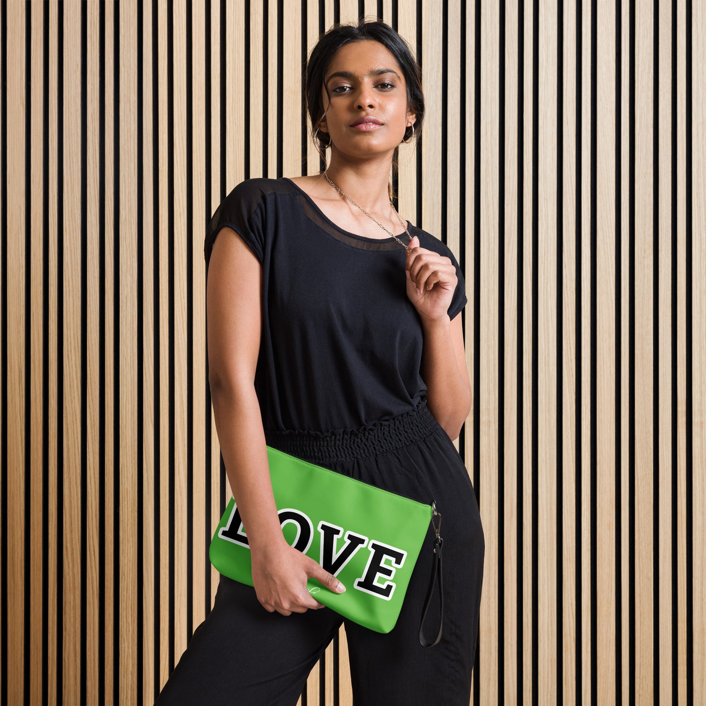 LOVE BY XCLUSIF POETIX GREEN & BLACK Crossbody bag