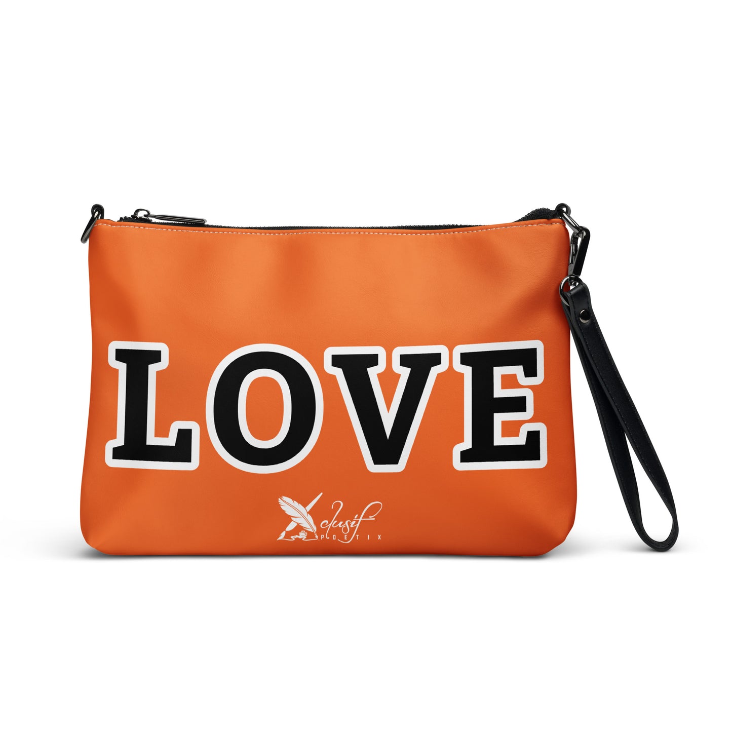 LOVE BY XCLUSIF POETIX ORANGE & BLACK Crossbody bag