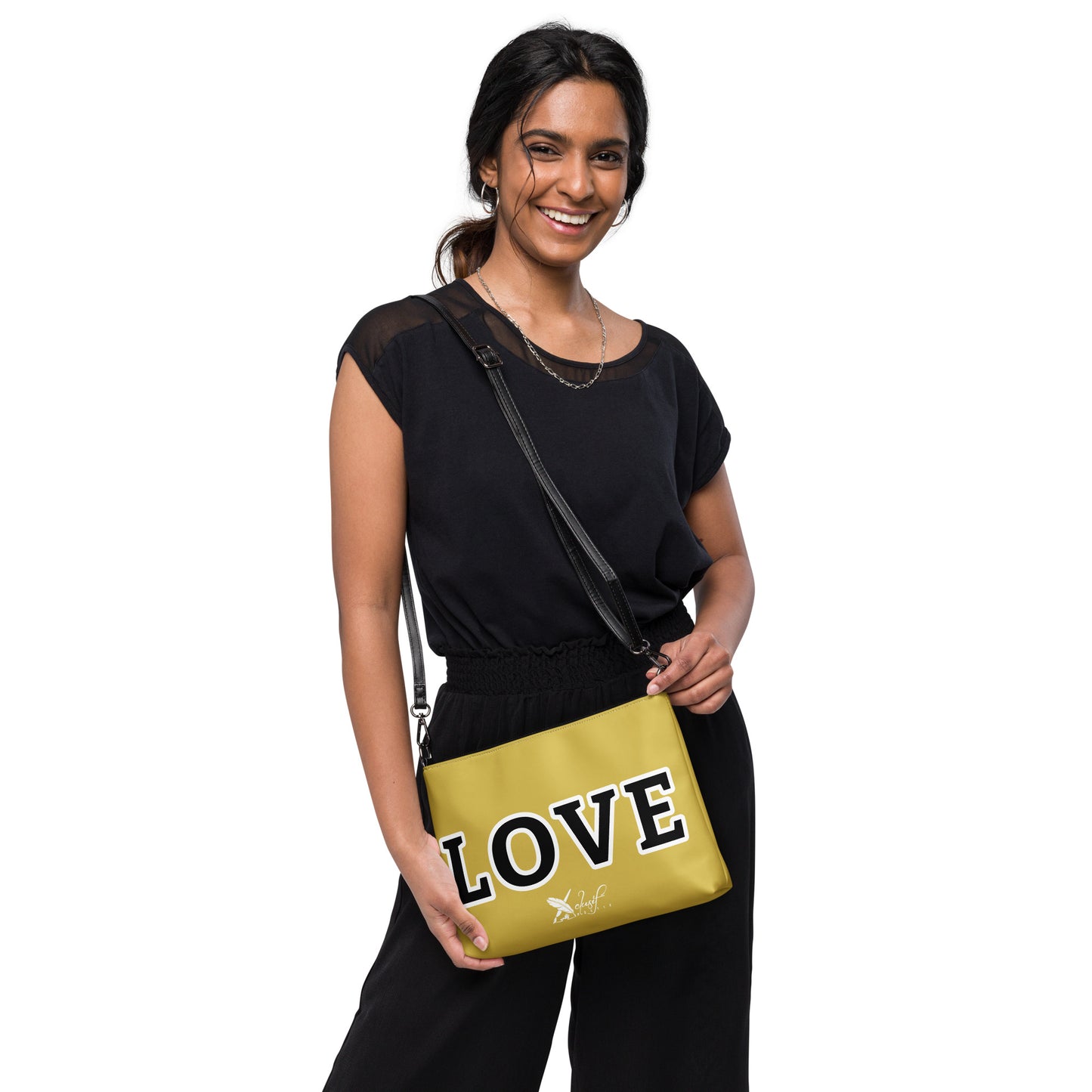 LOVE BY XCLUSIF POETIX GOLD & BLACK Crossbody bag