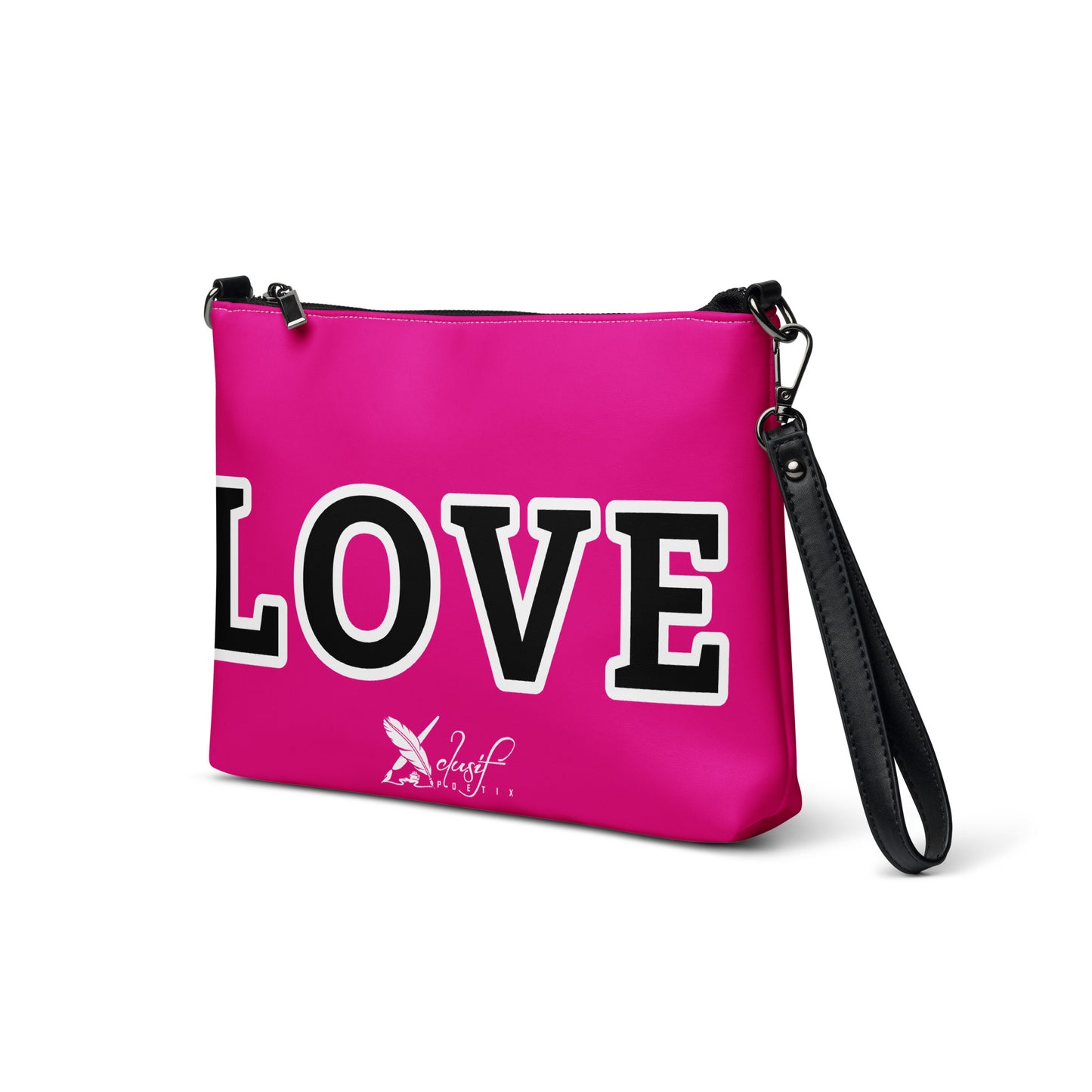 LOVE BY XCLUSIF POETIX HOT PINK & BLACK Crossbody bag