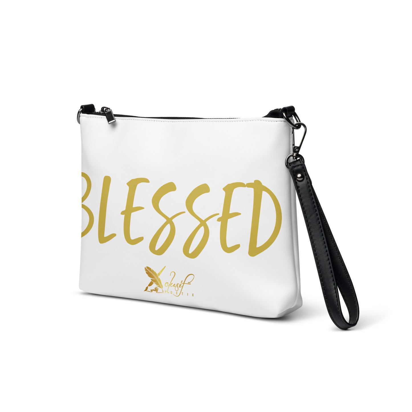 BLESSED BY XCLUSIF POETIX WHITE & GOLD Crossbody bag