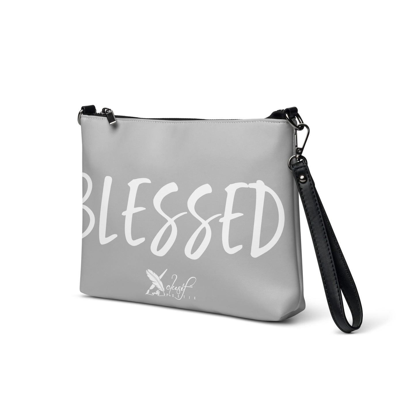 BLESSED BY XCLUSIF POETIX SILVER & WHITE Crossbody bag