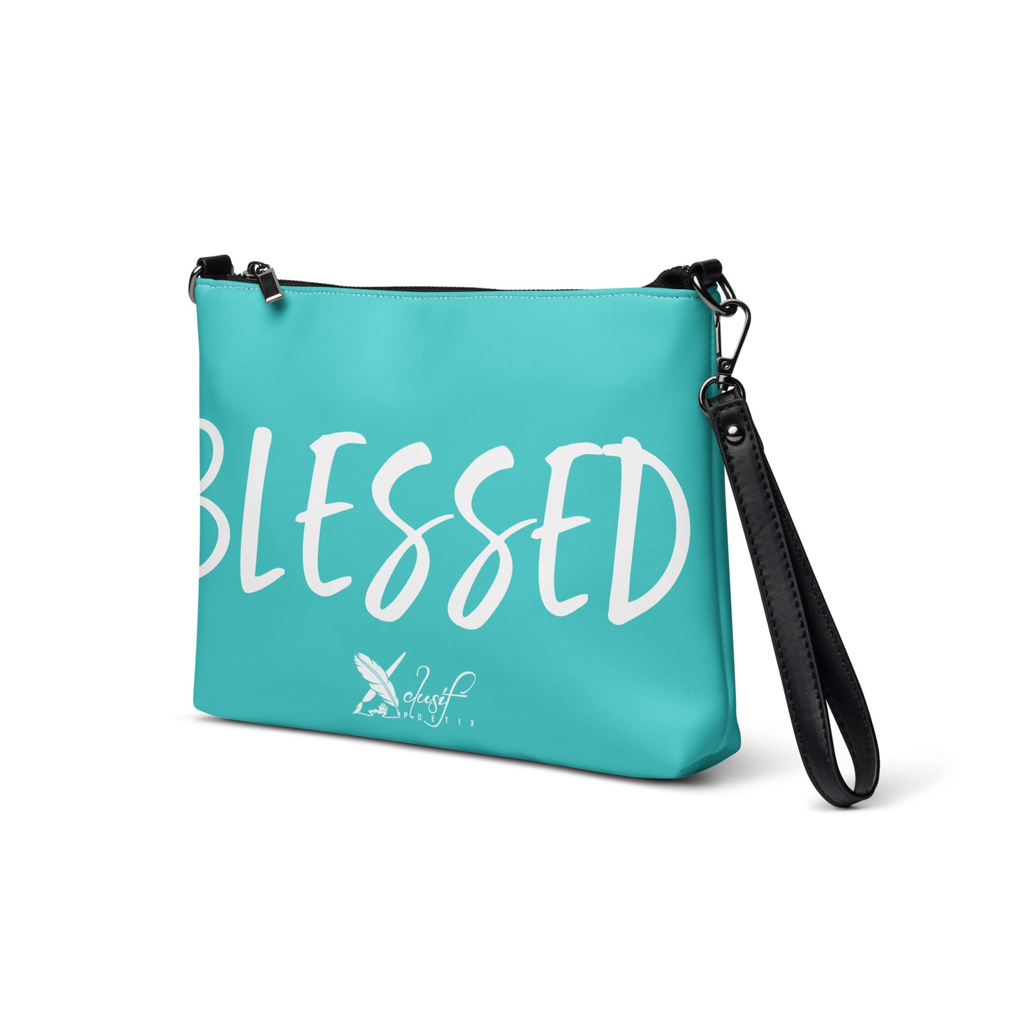 BLESSED BY XCLUSIF POETIX TURQUOISE & WHITE Crossbody bag