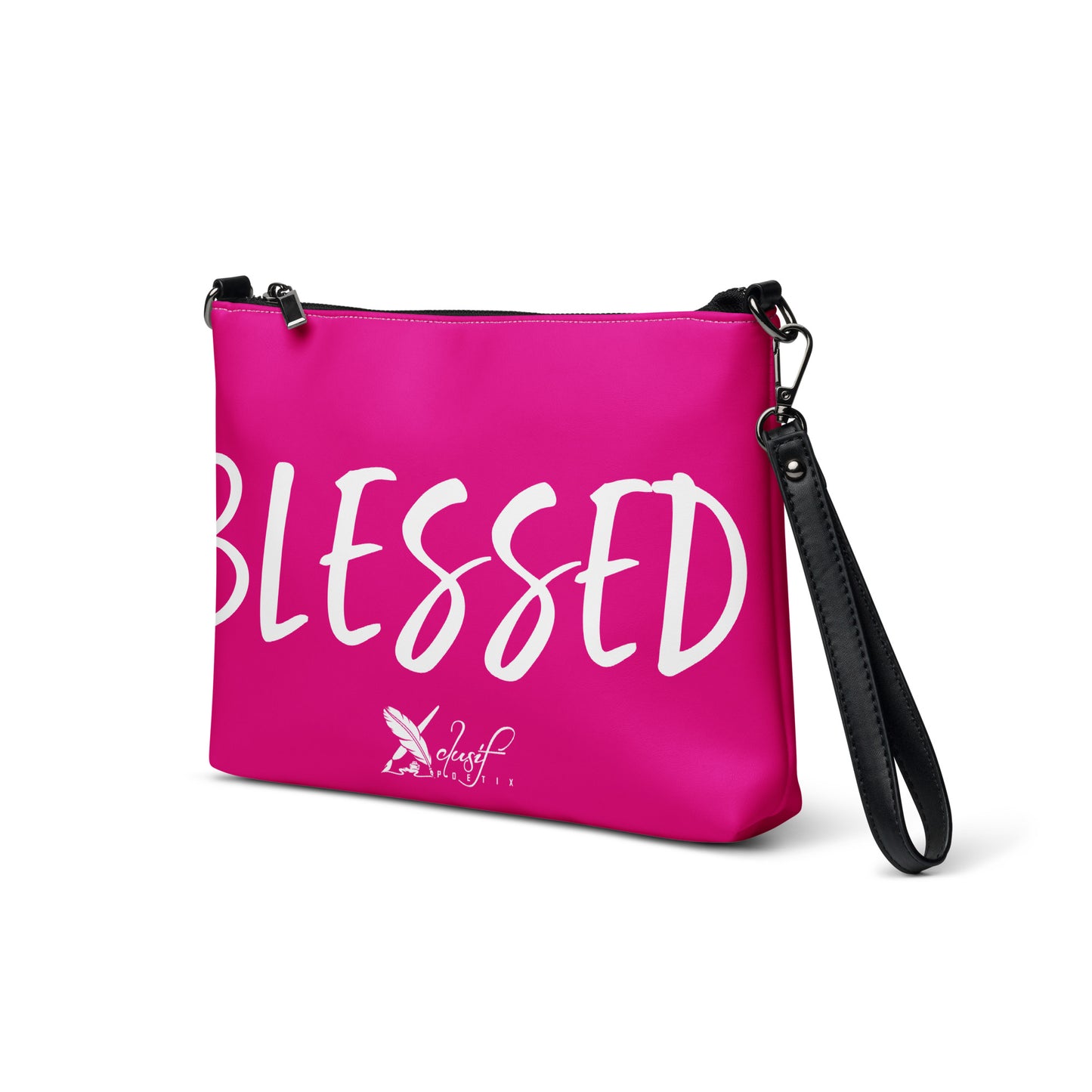 BLESSED BY XCLUSIF POETIX HOT PINK & WHITE Crossbody bag