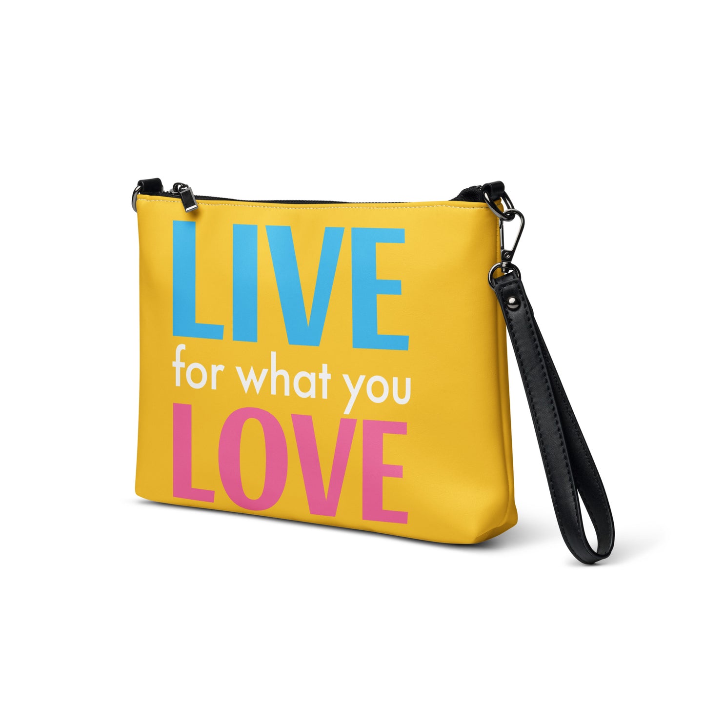 "LIVE FOR WHAT YOU LOVE" BY XCLUSIF POETIX YELLOW Crossbody bag