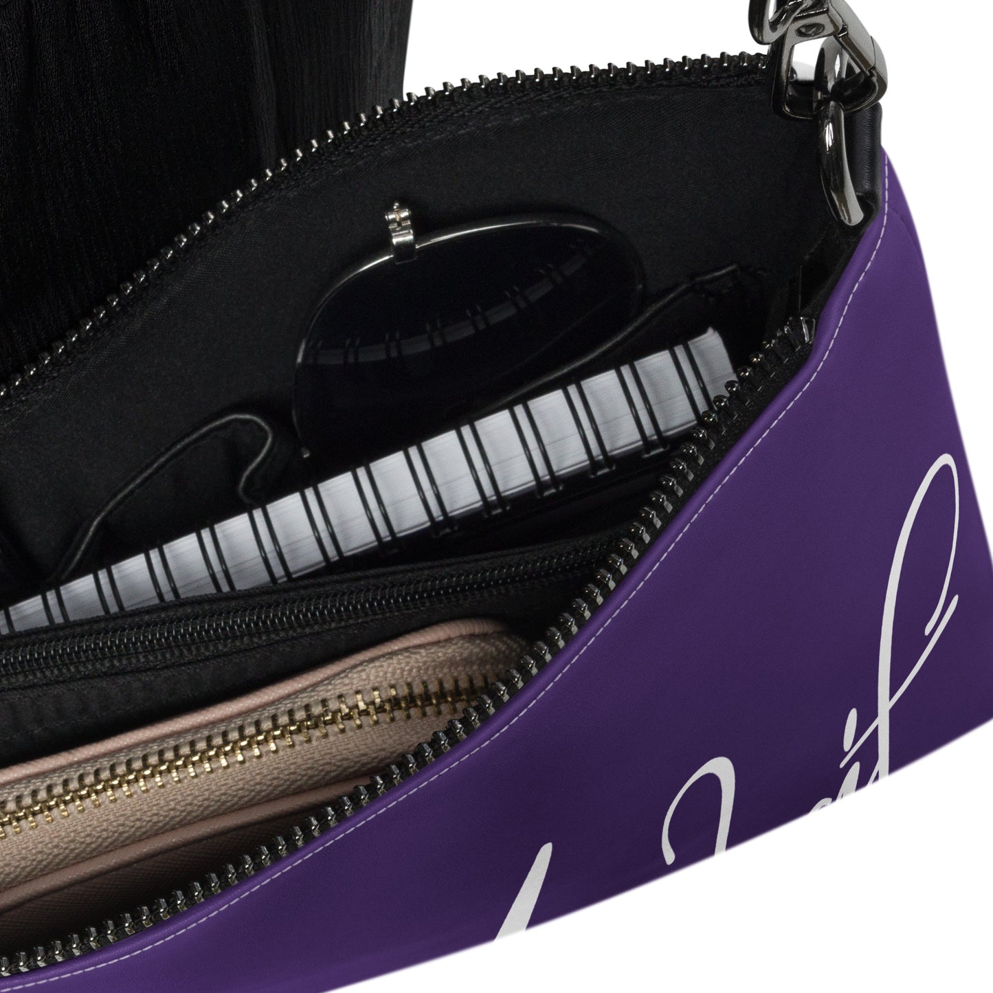 "LIVE FOR WHAT YOU LOVE" BY XCLUSIF POETIX PURPLE Crossbody bag