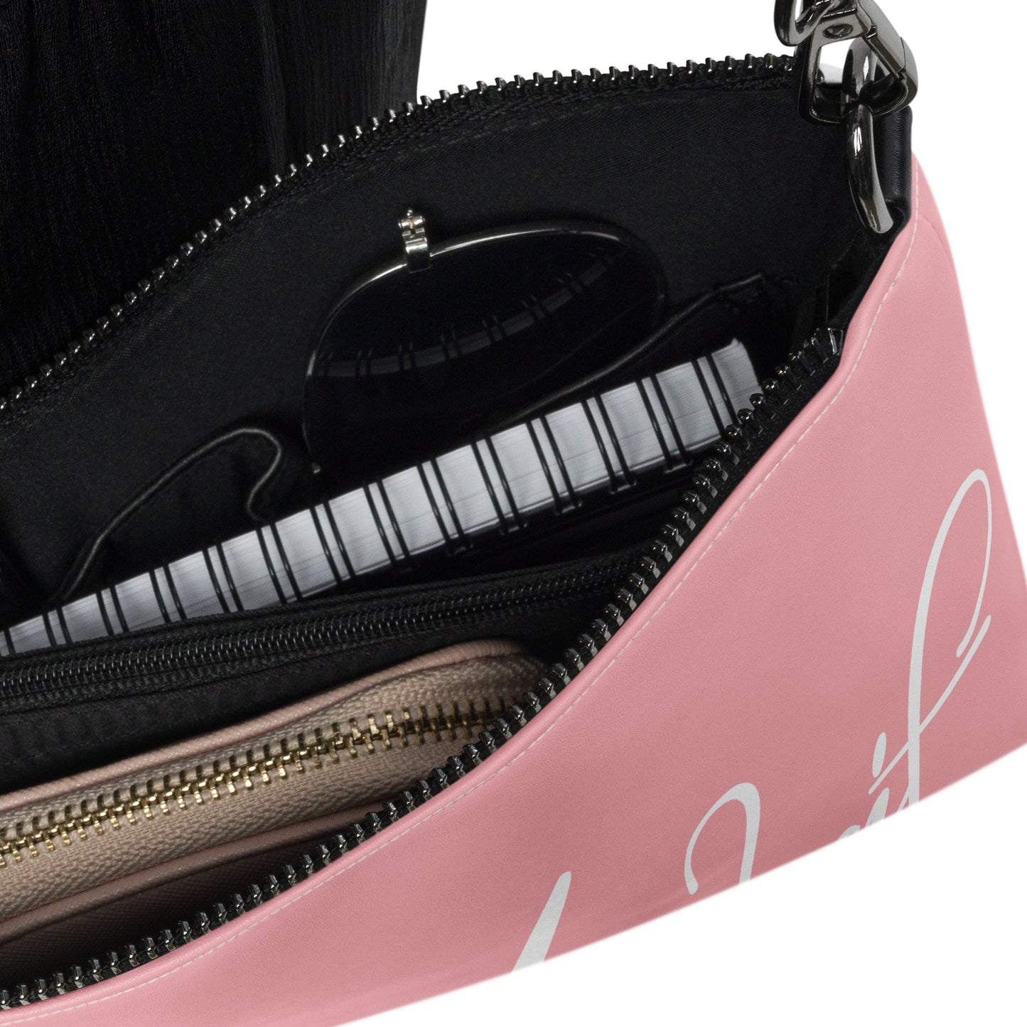 "LIVE FOR WHAT YOU LOVE" BY XCLUSIF POETIX PINK Crossbody bag