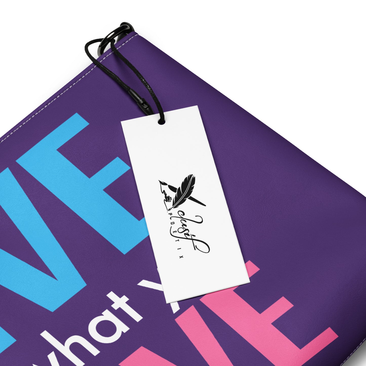 "LIVE FOR WHAT YOU LOVE" BY XCLUSIF POETIX PURPLE Crossbody bag