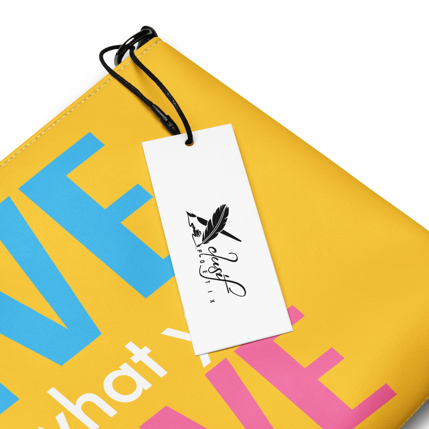 "LIVE FOR WHAT YOU LOVE" BY XCLUSIF POETIX YELLOW Crossbody bag