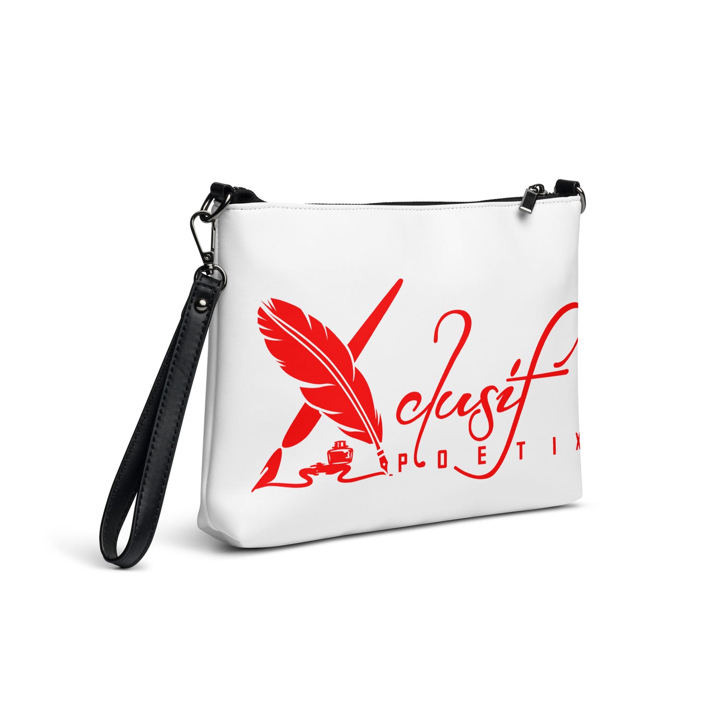 "LOVE ALWAYS WINS" BY XCLUSIF POETIX WHITE Crossbody bag