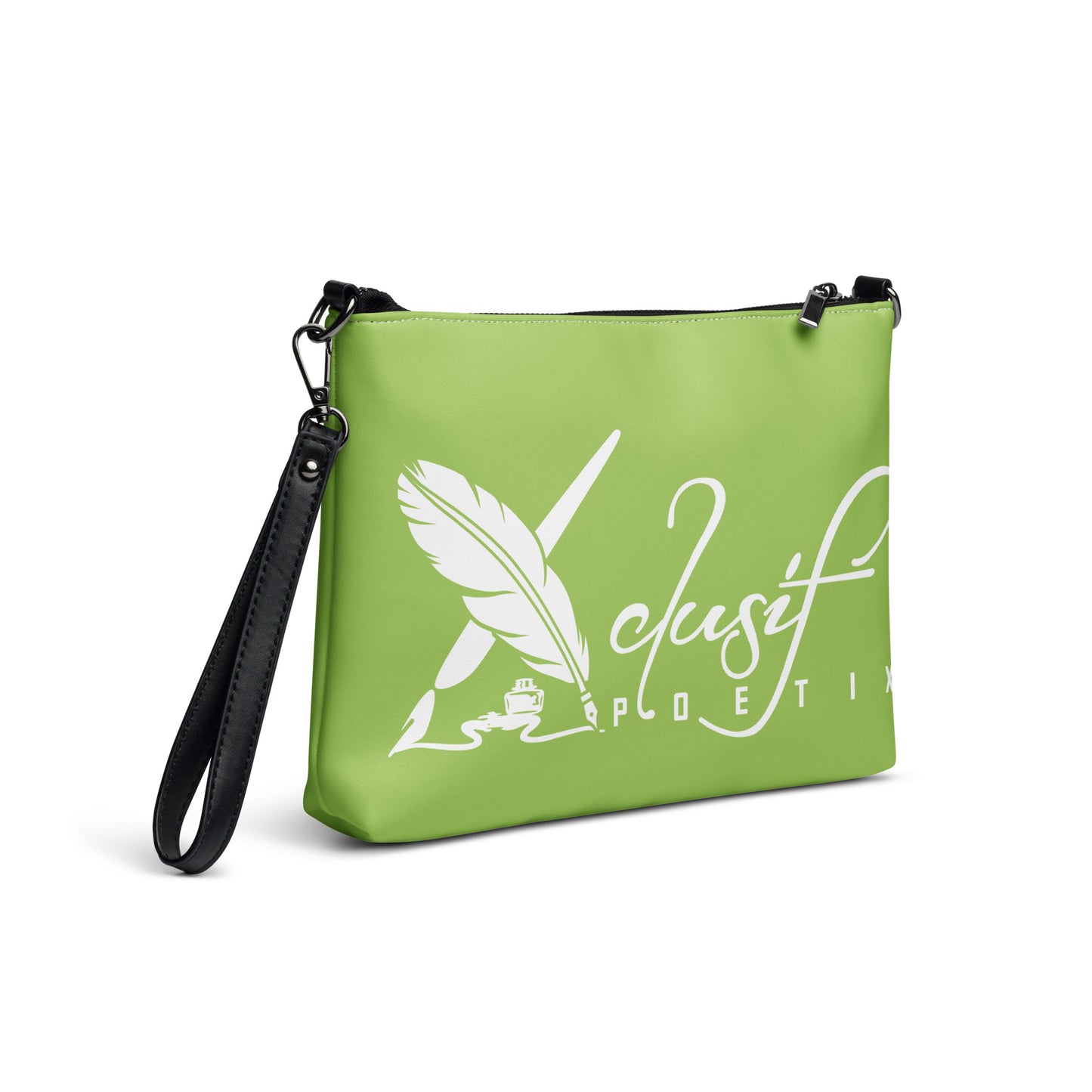 "LIVE FOR WHAT YOU LOVE" BY XCLUSIF POETIX GREEN Crossbody bag