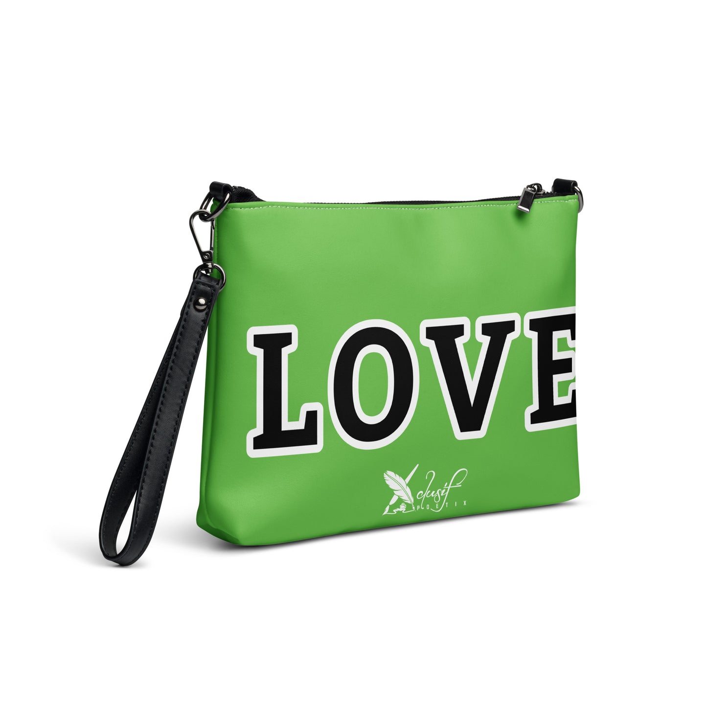 LOVE BY XCLUSIF POETIX GREEN & BLACK Crossbody bag