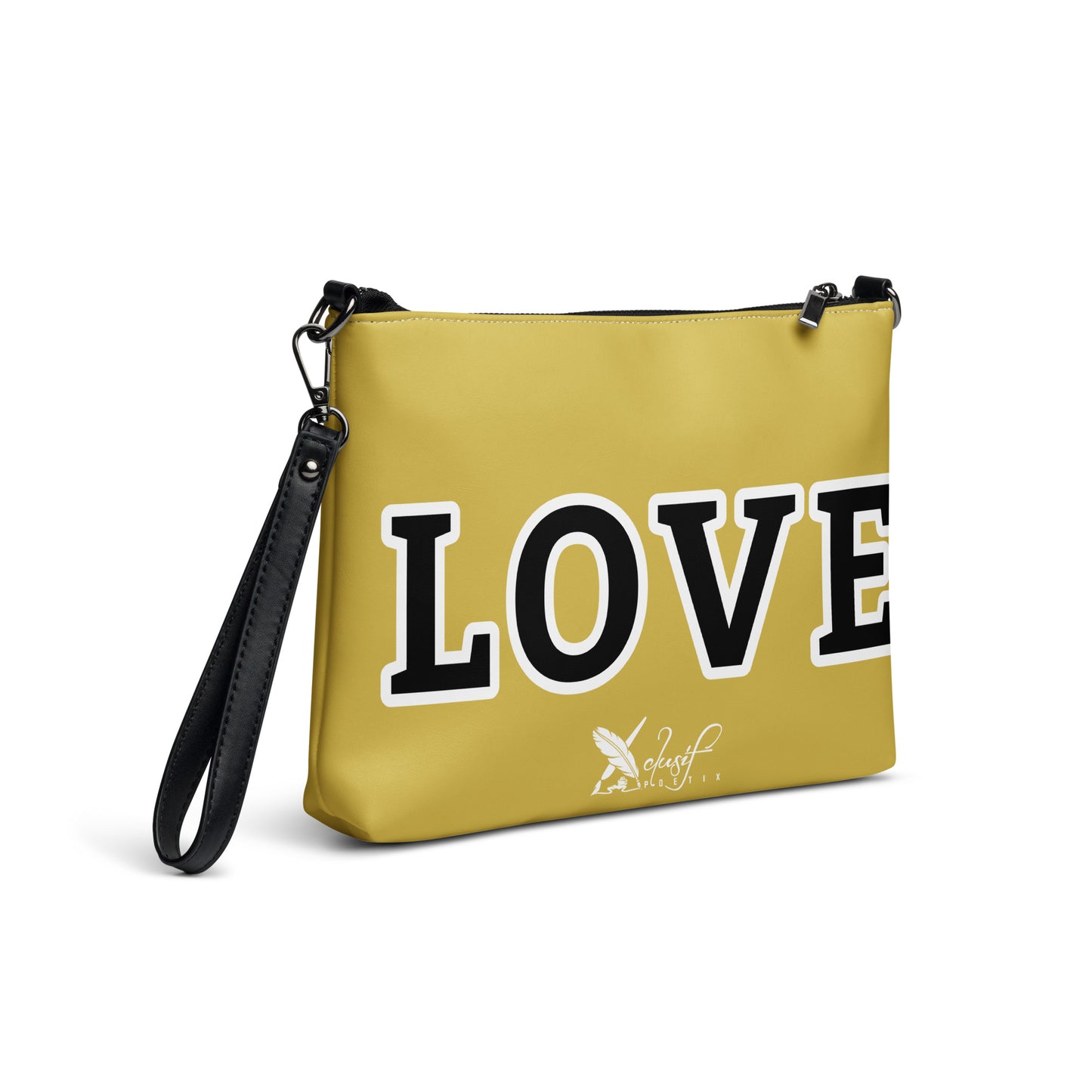 LOVE BY XCLUSIF POETIX GOLD & BLACK Crossbody bag