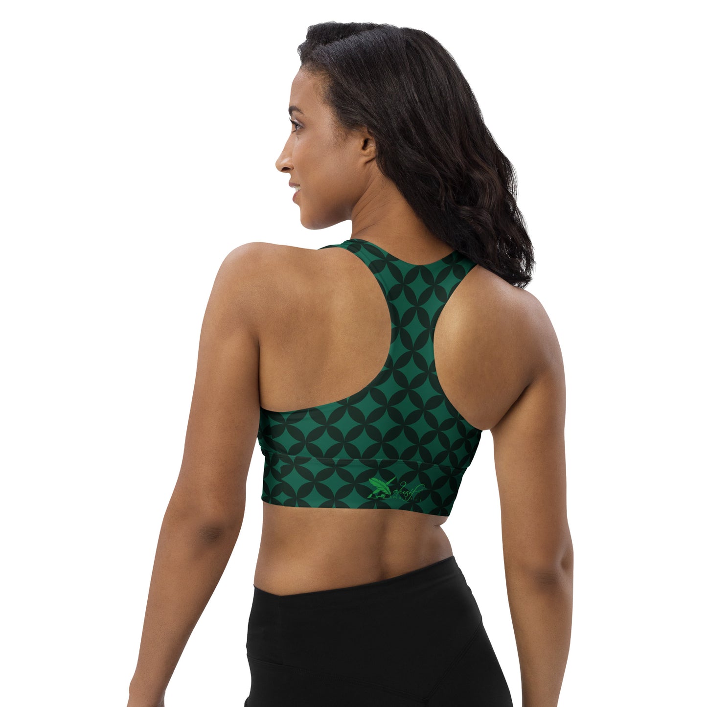 XCLUSIF POETIX LUXURY GREEN Women's Longline sports bra