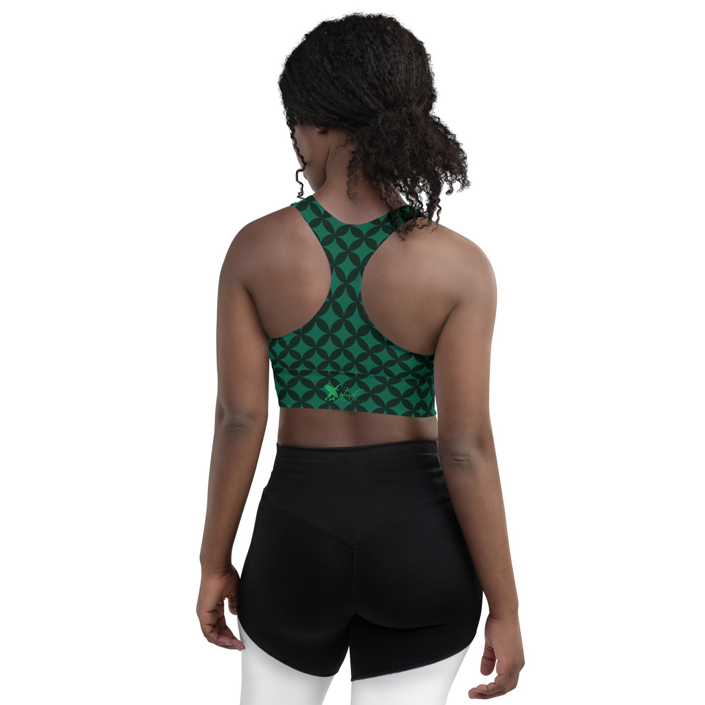 XCLUSIF POETIX LUXURY GREEN Women's Longline sports bra