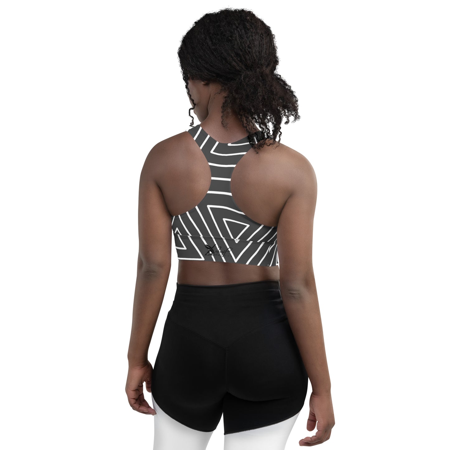 XCLUSIF POETIX BLACK TRIANGLE Women's Longline sports bra