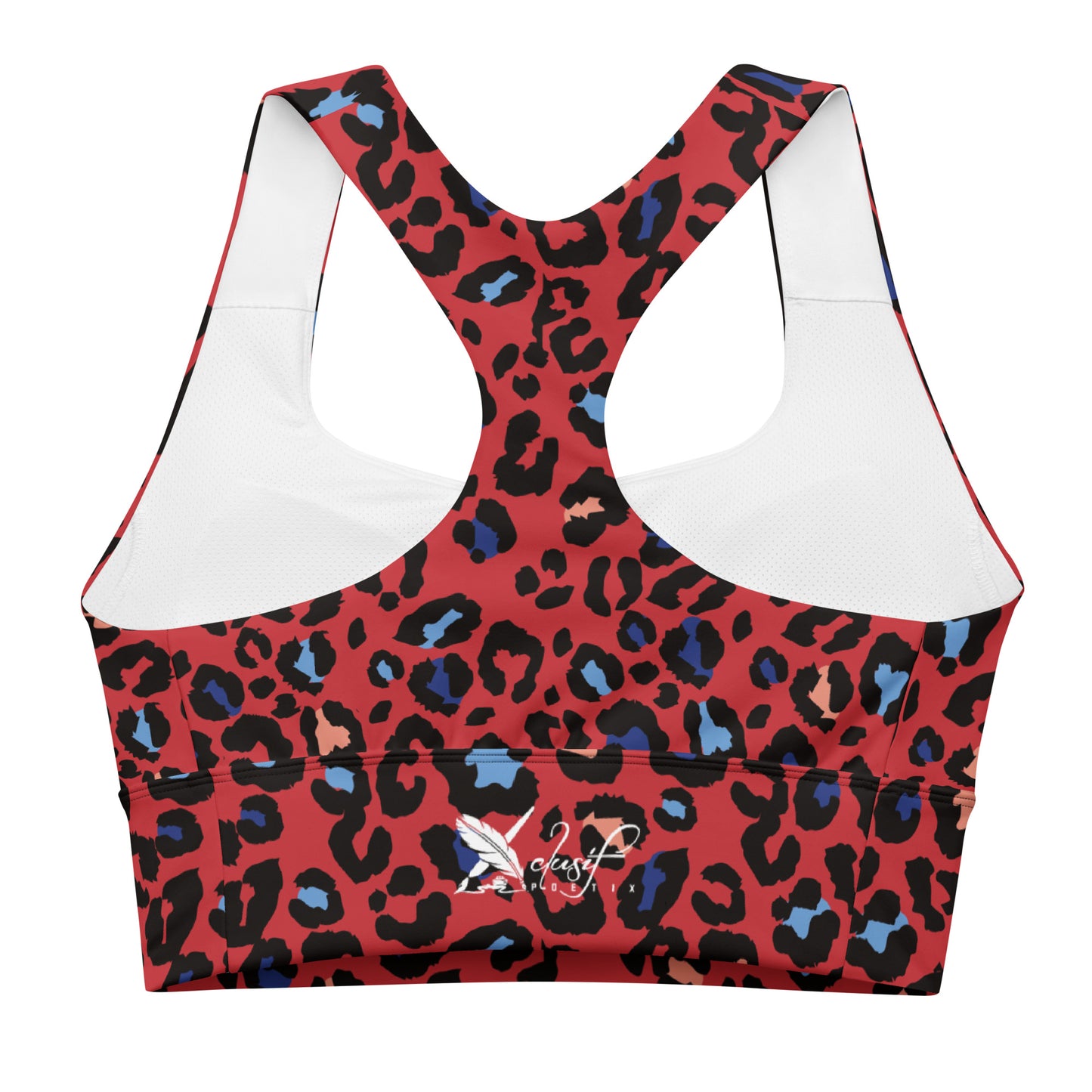 XCLUSIF POETIX RED LEOPARD Women's Longline sports bra