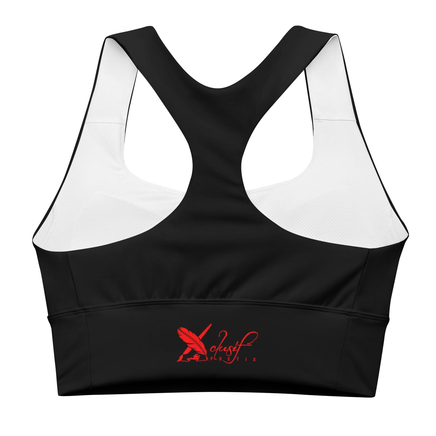 XCLUSIF POETIX BLACK & RED LOGO Longline sports bra