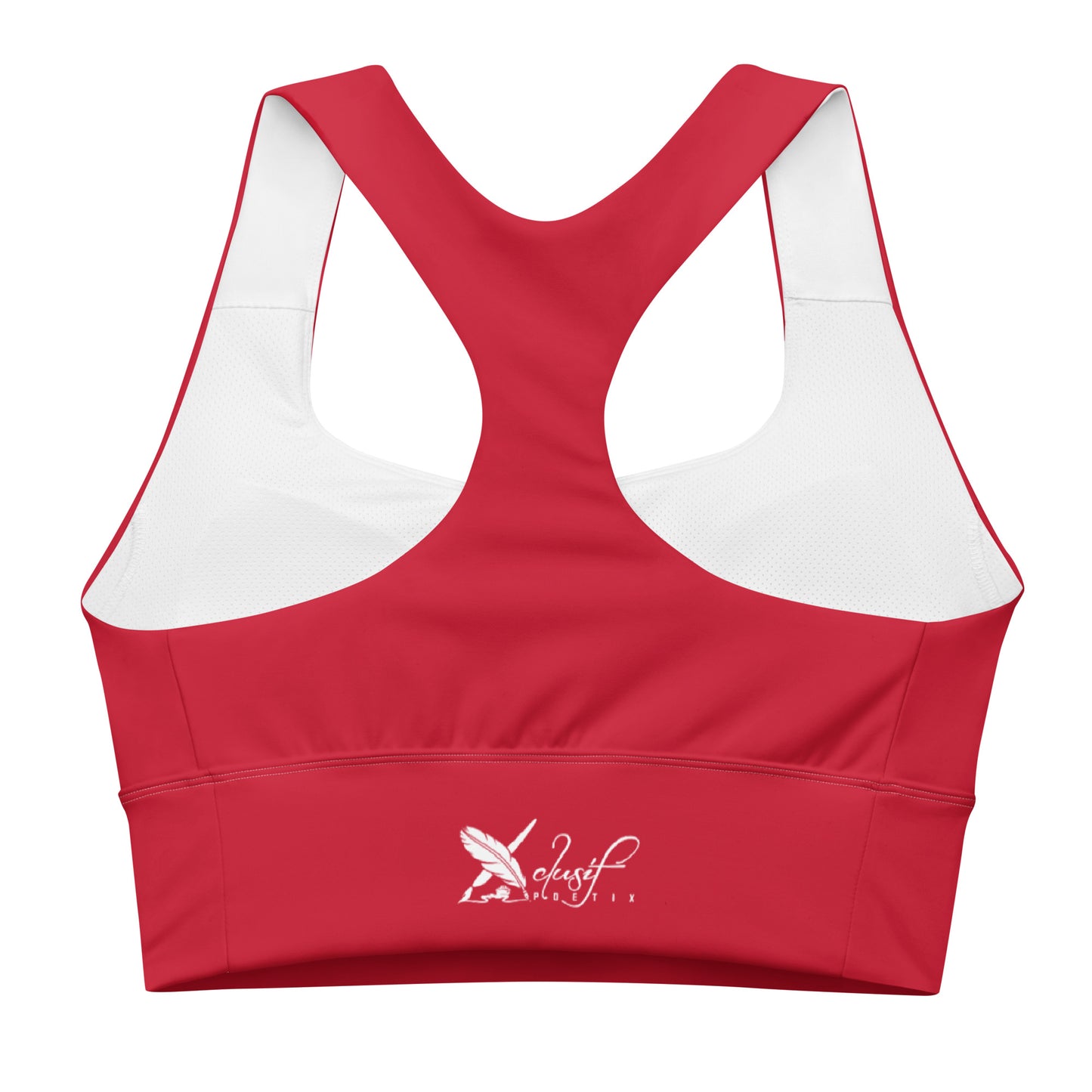 XCLUSIF POETIX RED & WHITE LOGO Longline sports bra