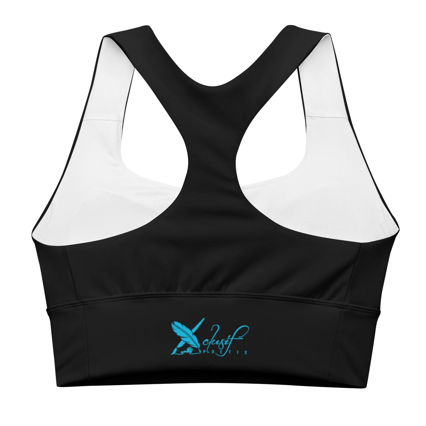 XCLUSIF POETIX BLACK & BLUE Women's Longline sports bra