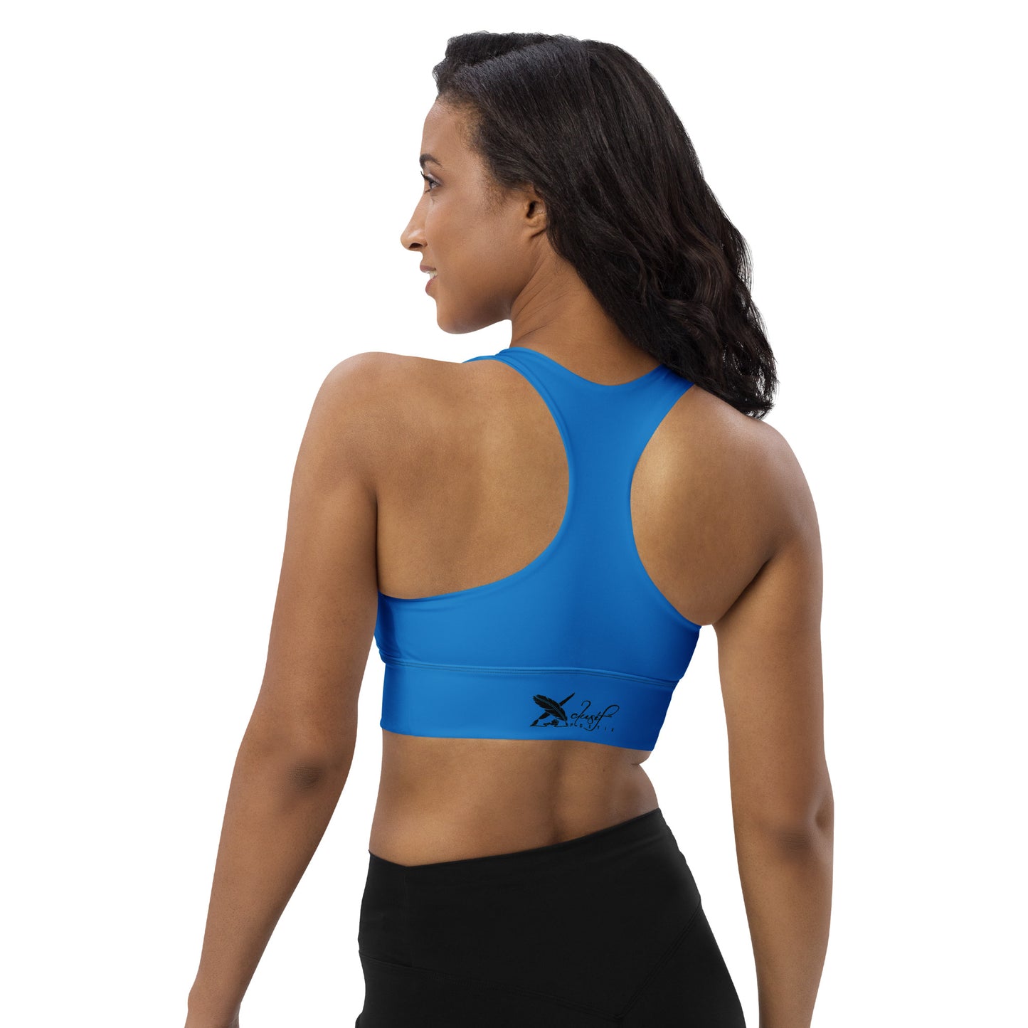 XCLUSIF POETIX BLUE & BLACK Women's Longline sports bra