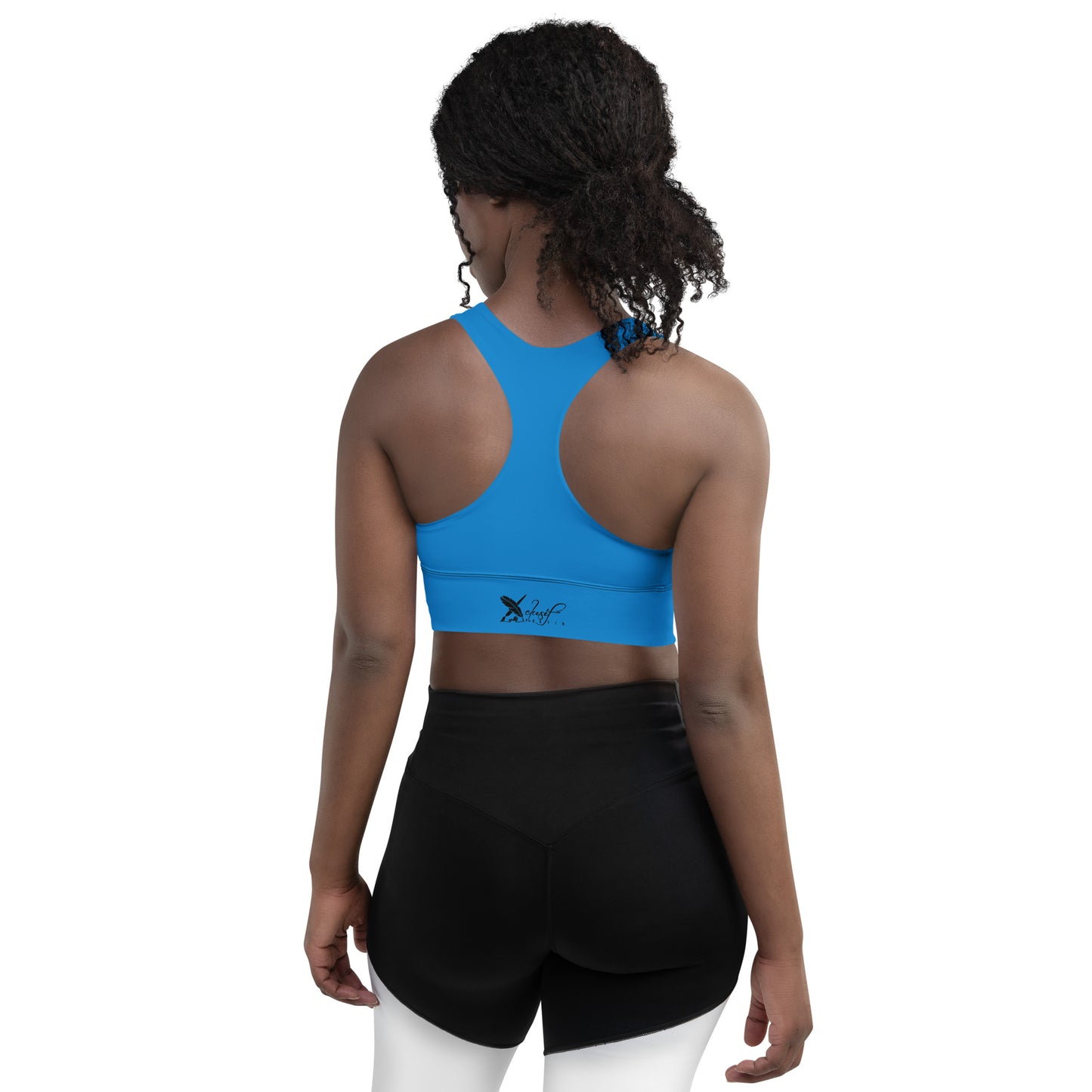 XCLUSIF POETIX BLUE & BLACK Women's Longline sports bra