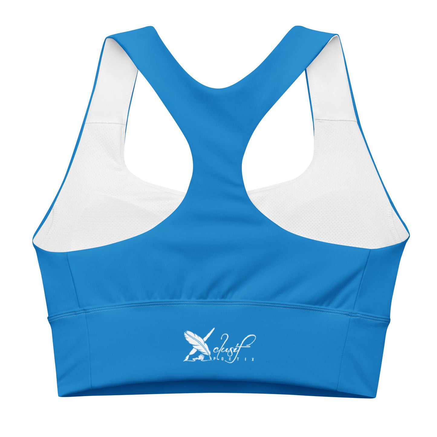 XCLUSIF POETIX BLUE & WHITE Women's Longline sports bra