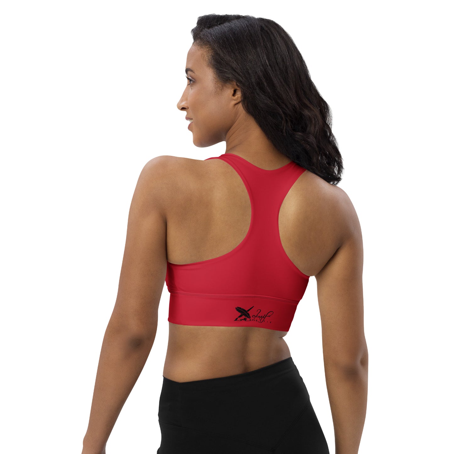 XCLUSIF POETIX RED & BLACK Women's Longline sports bra