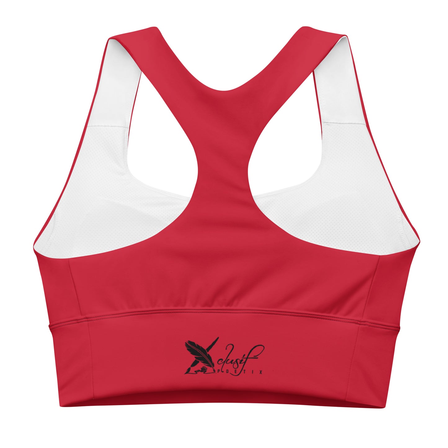 XCLUSIF POETIX RED & BLACK Women's Longline sports bra