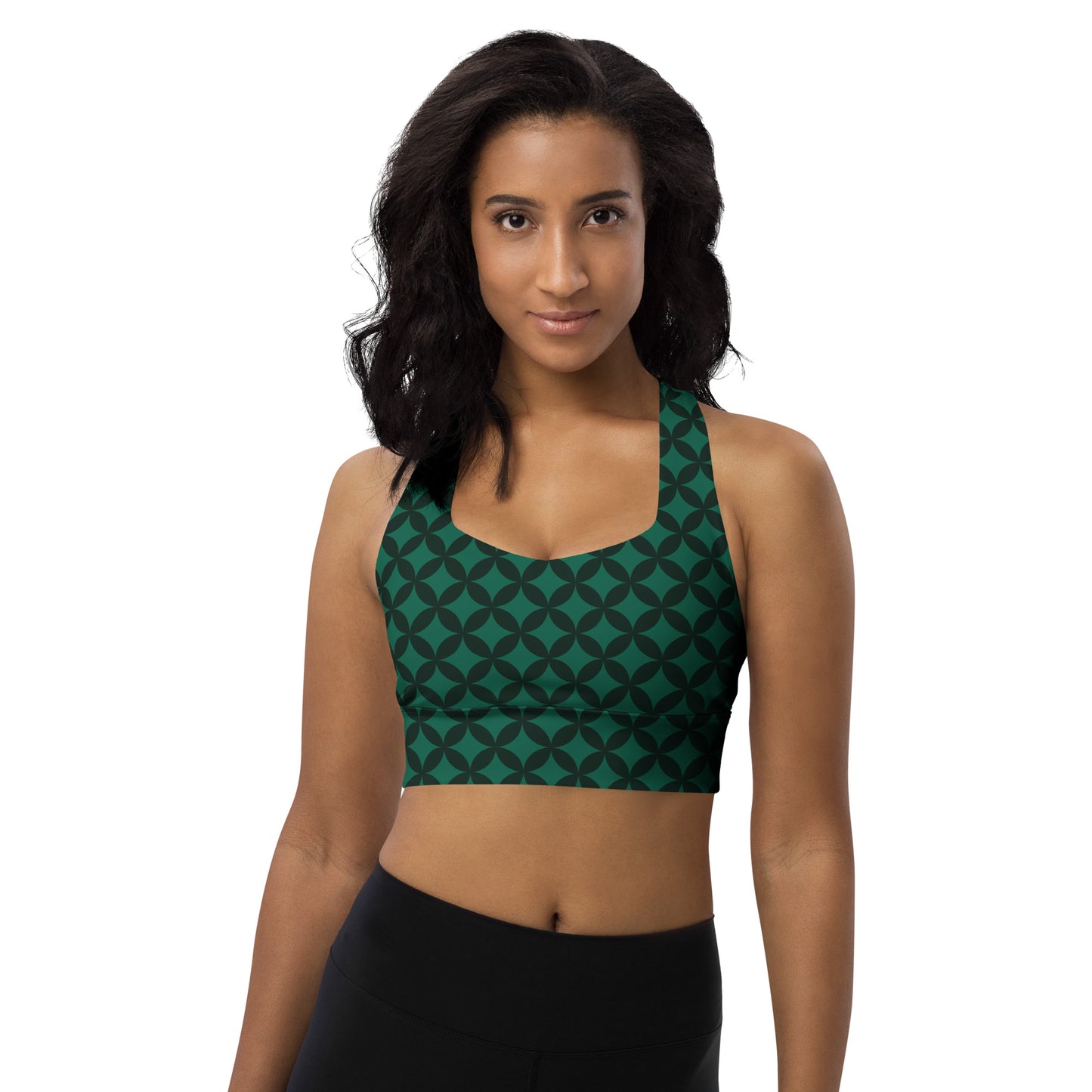 XCLUSIF POETIX LUXURY GREEN Women's Longline sports bra