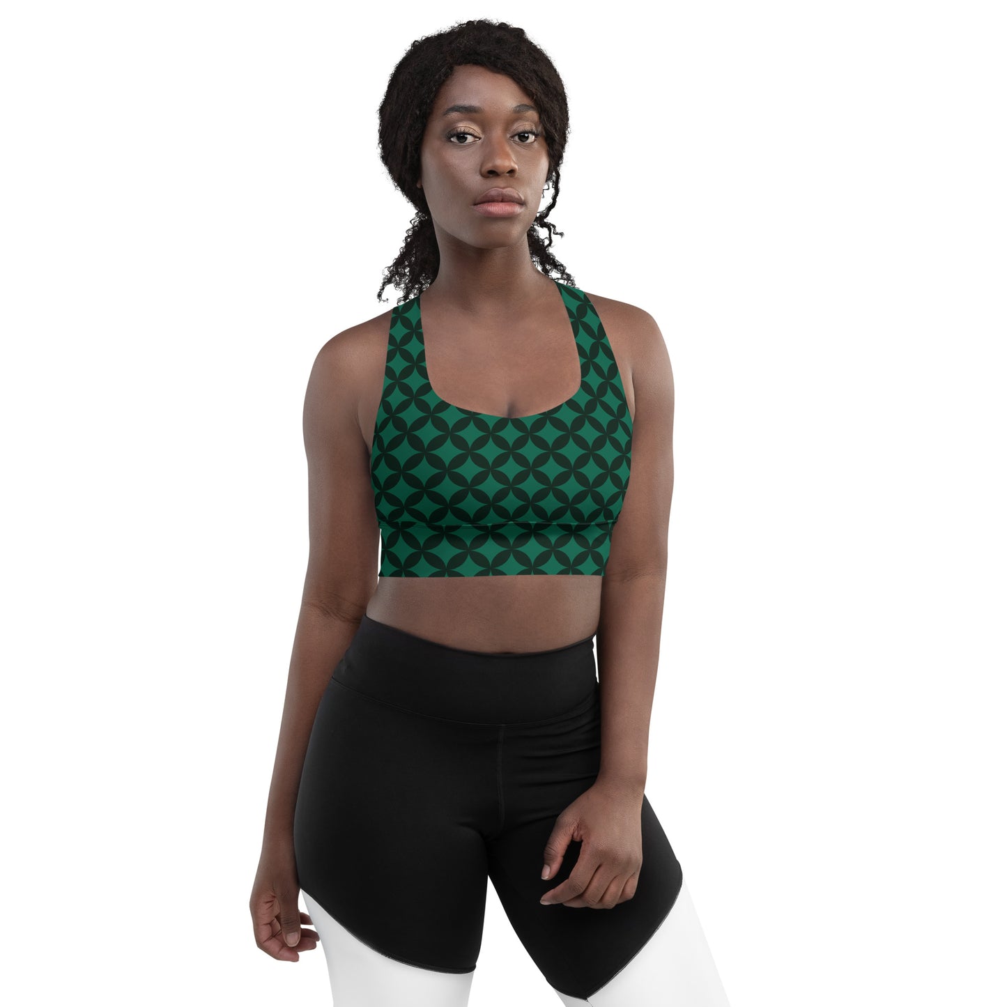 XCLUSIF POETIX LUXURY GREEN Women's Longline sports bra