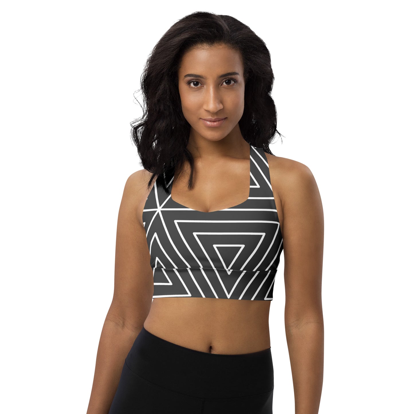 XCLUSIF POETIX BLACK TRIANGLE Women's Longline sports bra