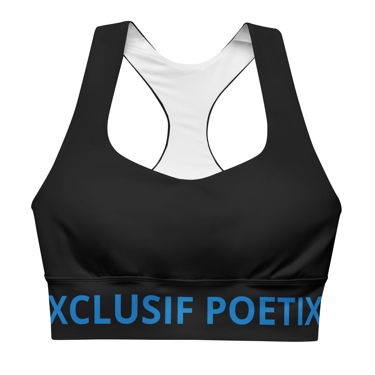 XCLUSIF POETIX BLACK & BLUE Women's Longline sports bra