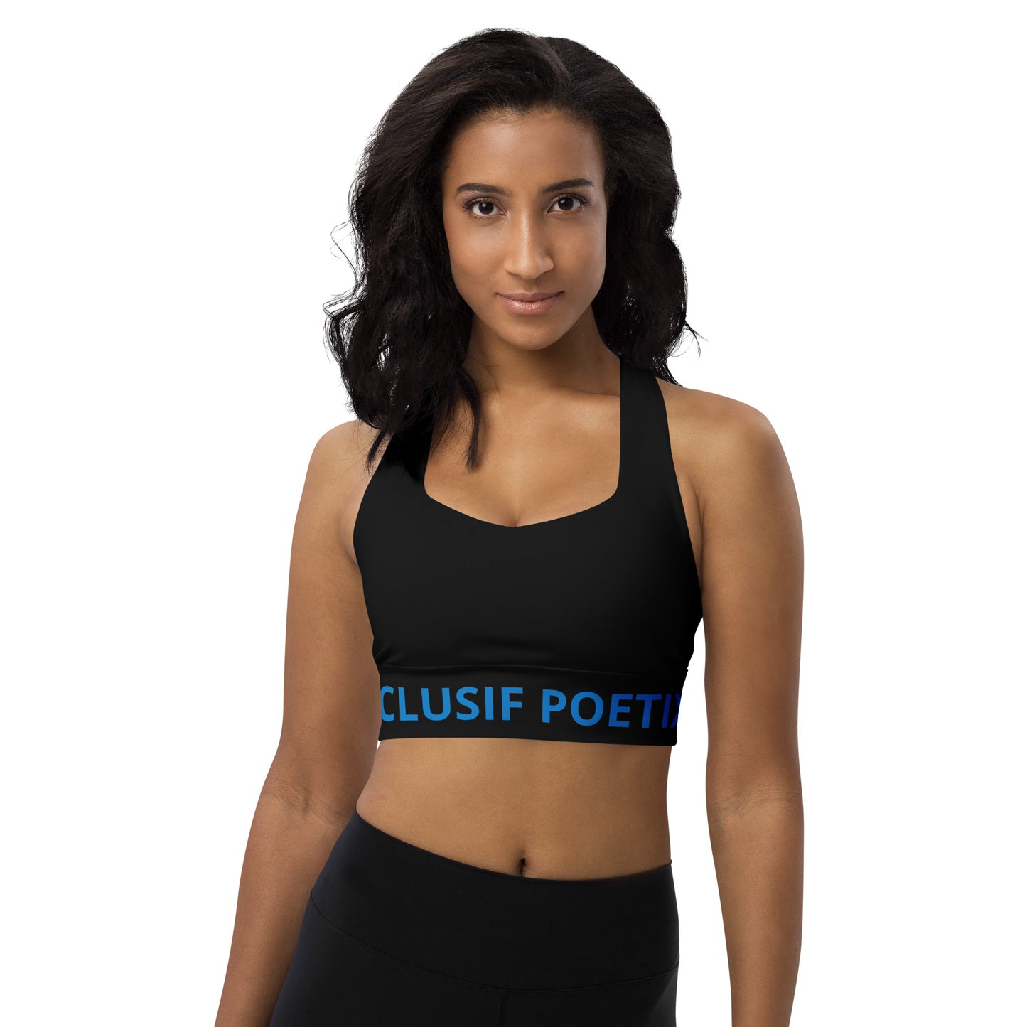 XCLUSIF POETIX BLACK & BLUE Women's Longline sports bra