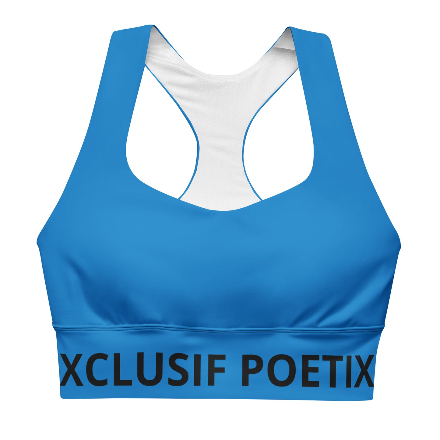 XCLUSIF POETIX BLUE & BLACK Women's Longline sports bra