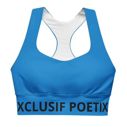 XCLUSIF POETIX BLUE & BLACK Women's Longline sports bra