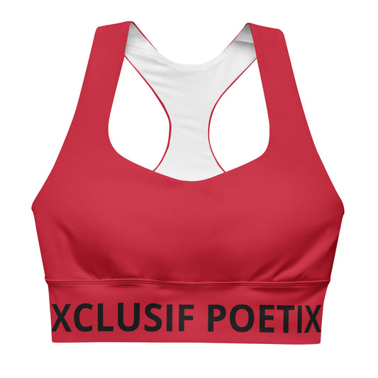 XCLUSIF POETIX RED & BLACK Women's Longline sports bra