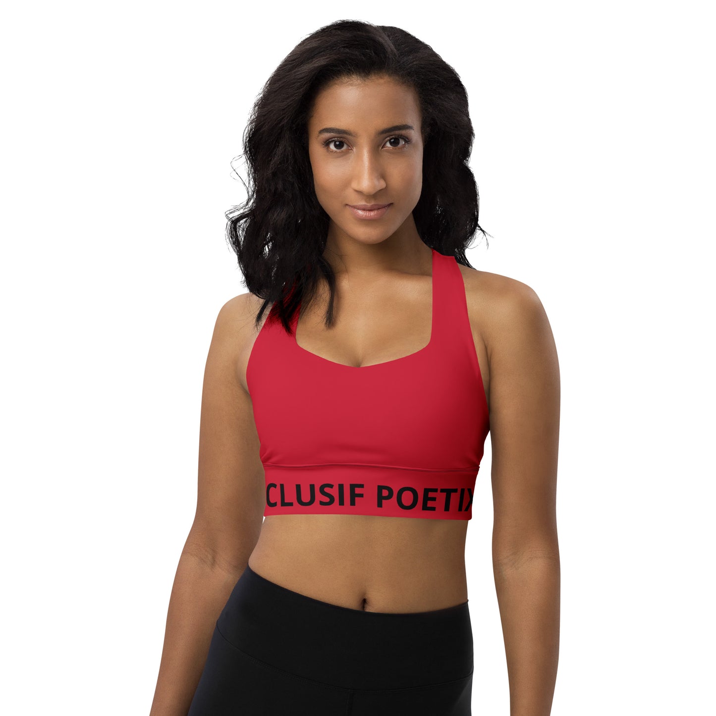 XCLUSIF POETIX RED & BLACK Women's Longline sports bra