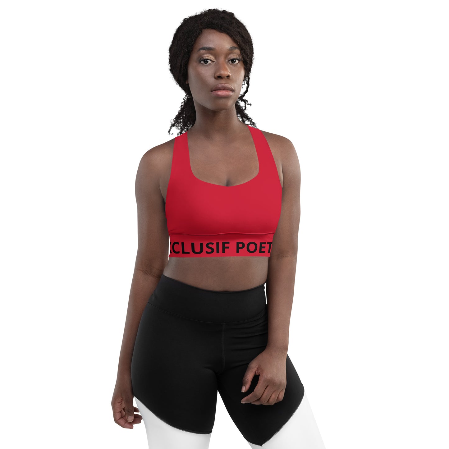 XCLUSIF POETIX RED & BLACK Women's Longline sports bra