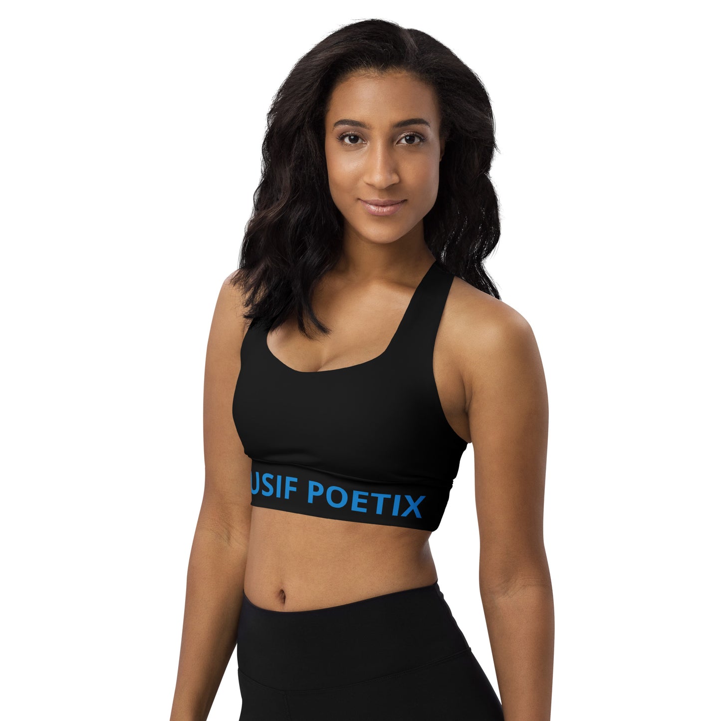 XCLUSIF POETIX BLACK & BLUE Women's Longline sports bra