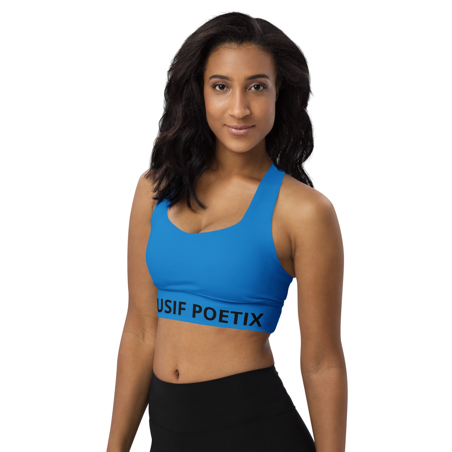 XCLUSIF POETIX BLUE & BLACK Women's Longline sports bra