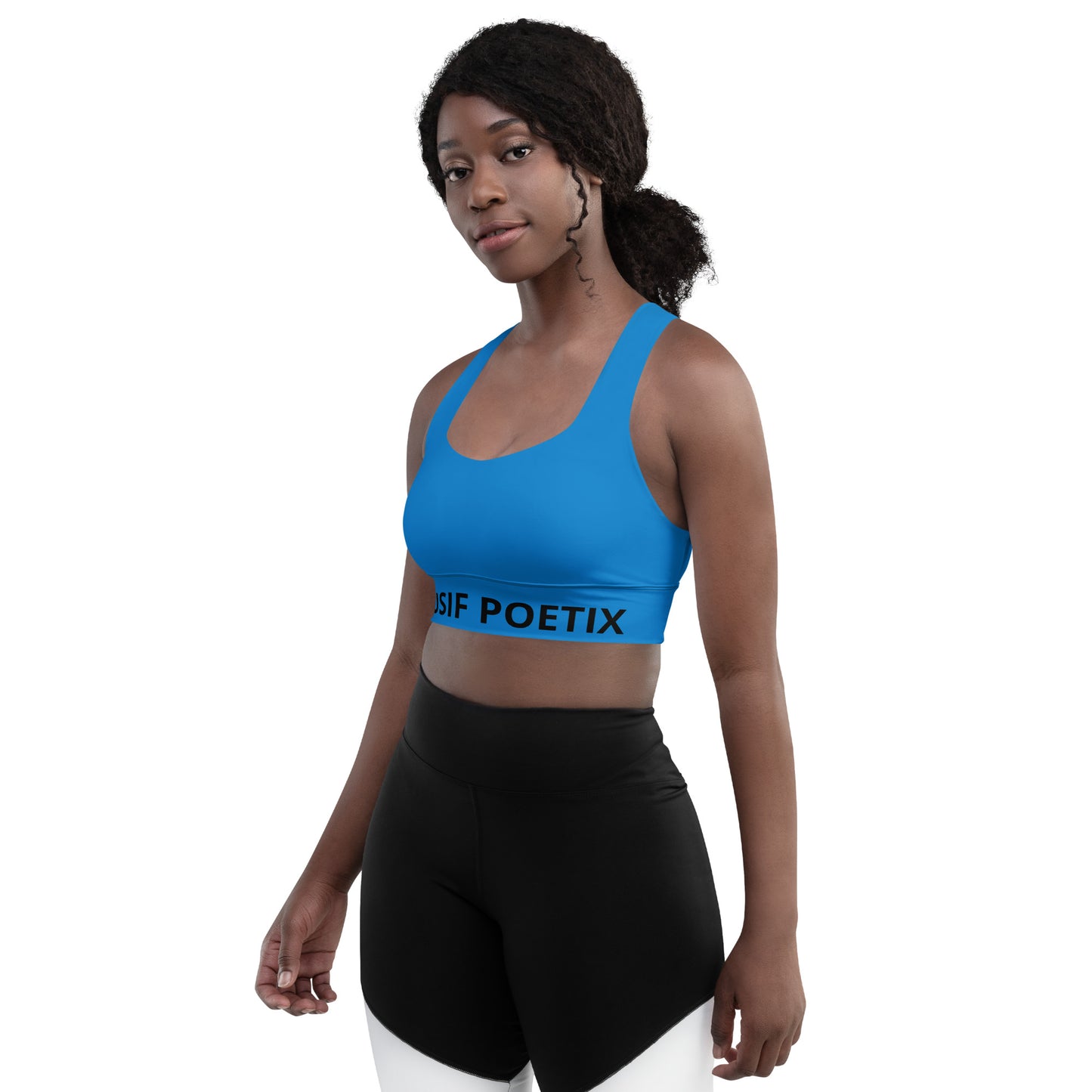 XCLUSIF POETIX BLUE & BLACK Women's Longline sports bra