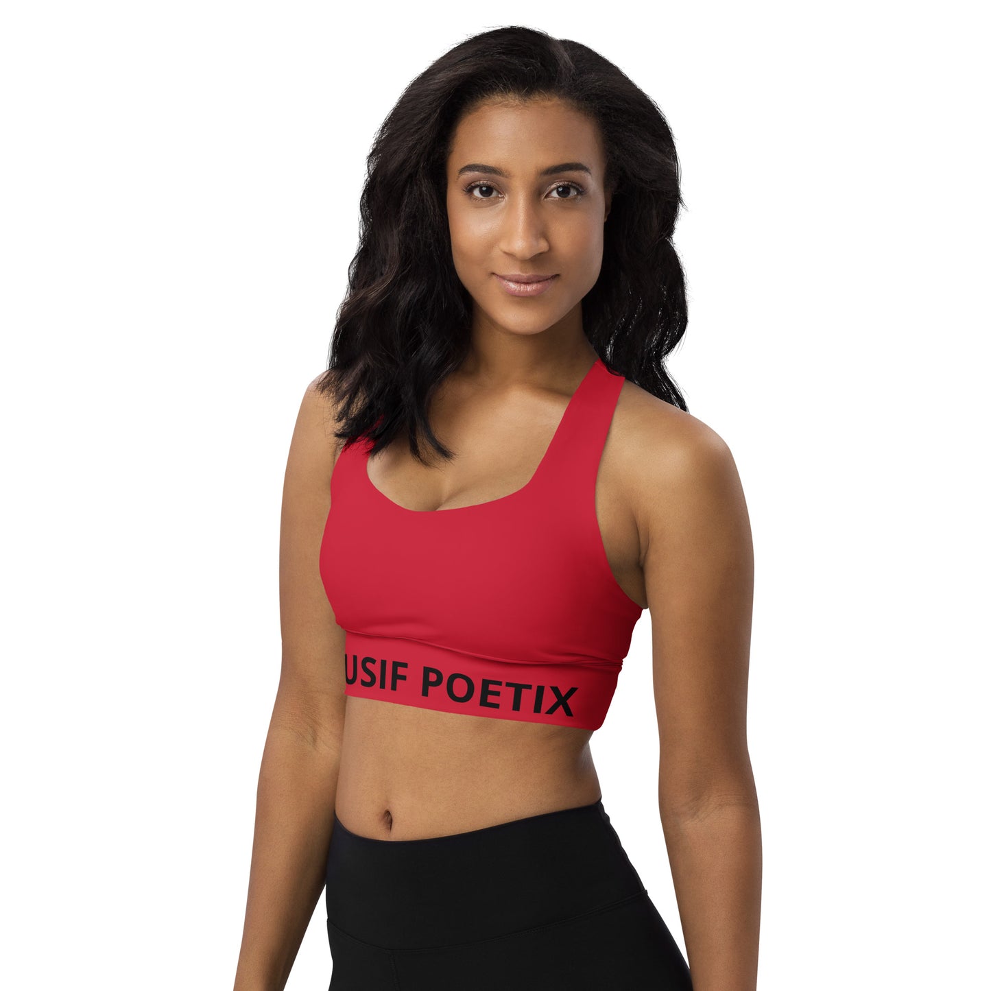 XCLUSIF POETIX RED & BLACK Women's Longline sports bra