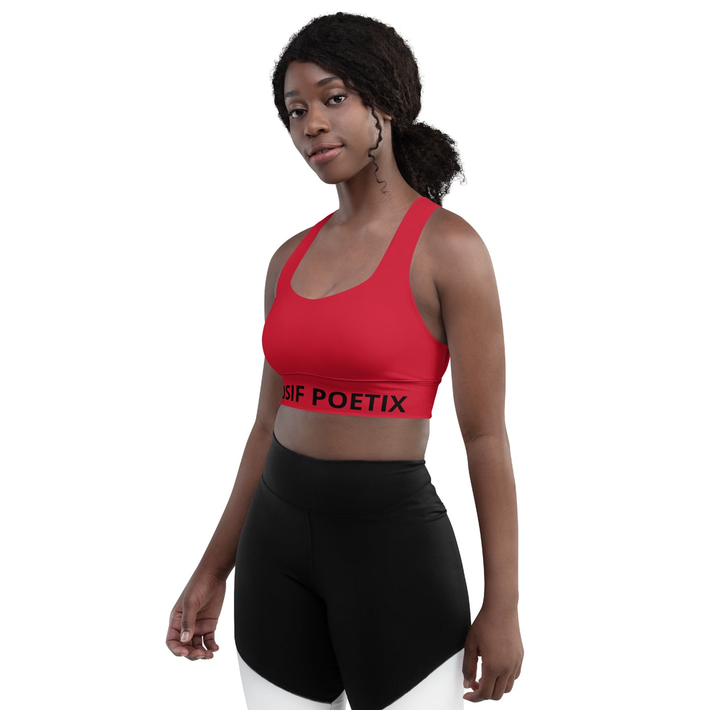 XCLUSIF POETIX RED & BLACK Women's Longline sports bra