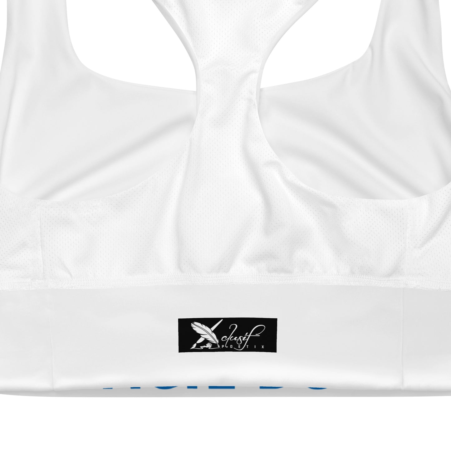 XCLUSIF POETIX WHITE & BLUE Women's Longline sports bra