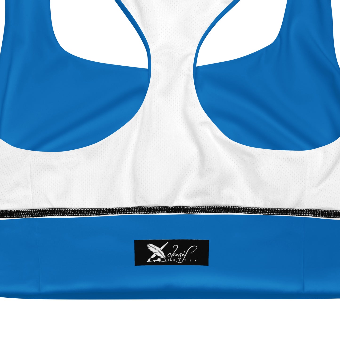 XCLUSIF POETIX BLUE & BLACK Women's Longline sports bra