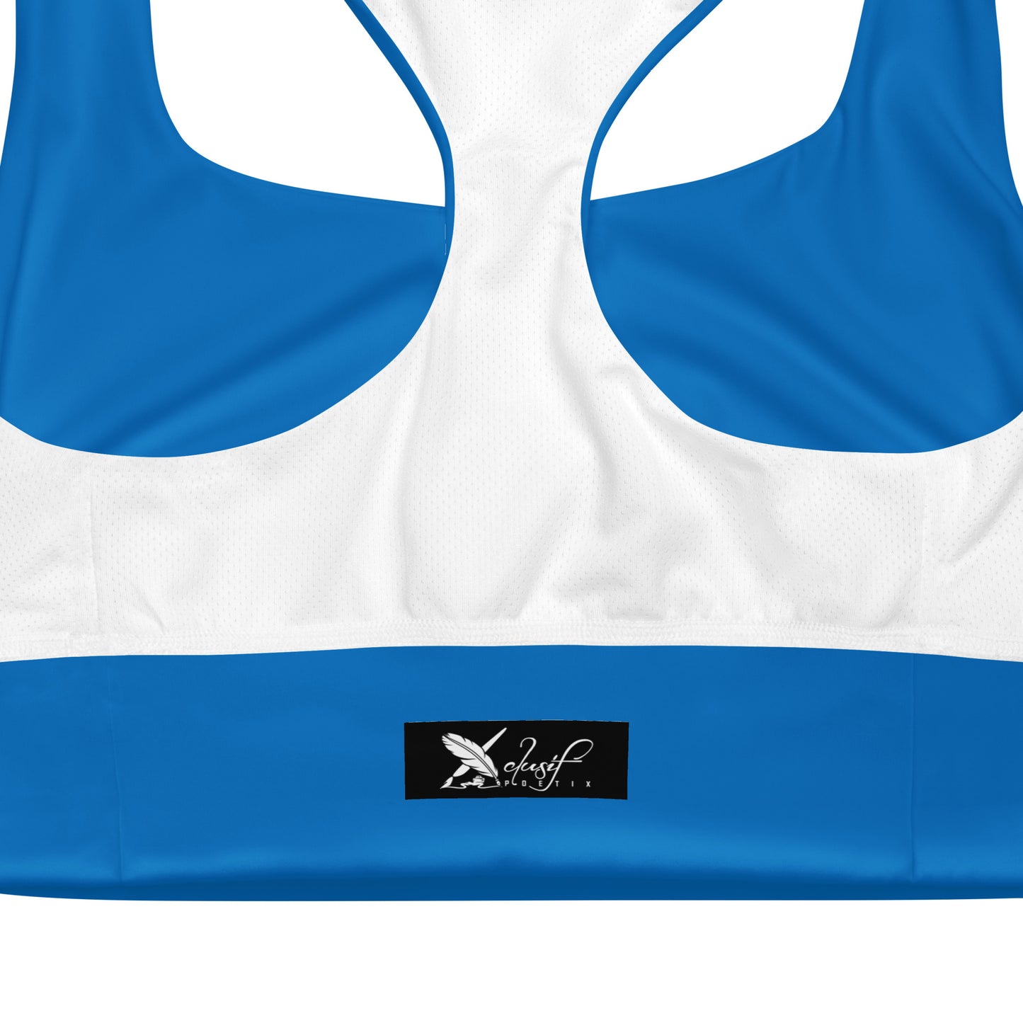 XCLUSIF POETIX BLUE & WHITE Women's Longline sports bra