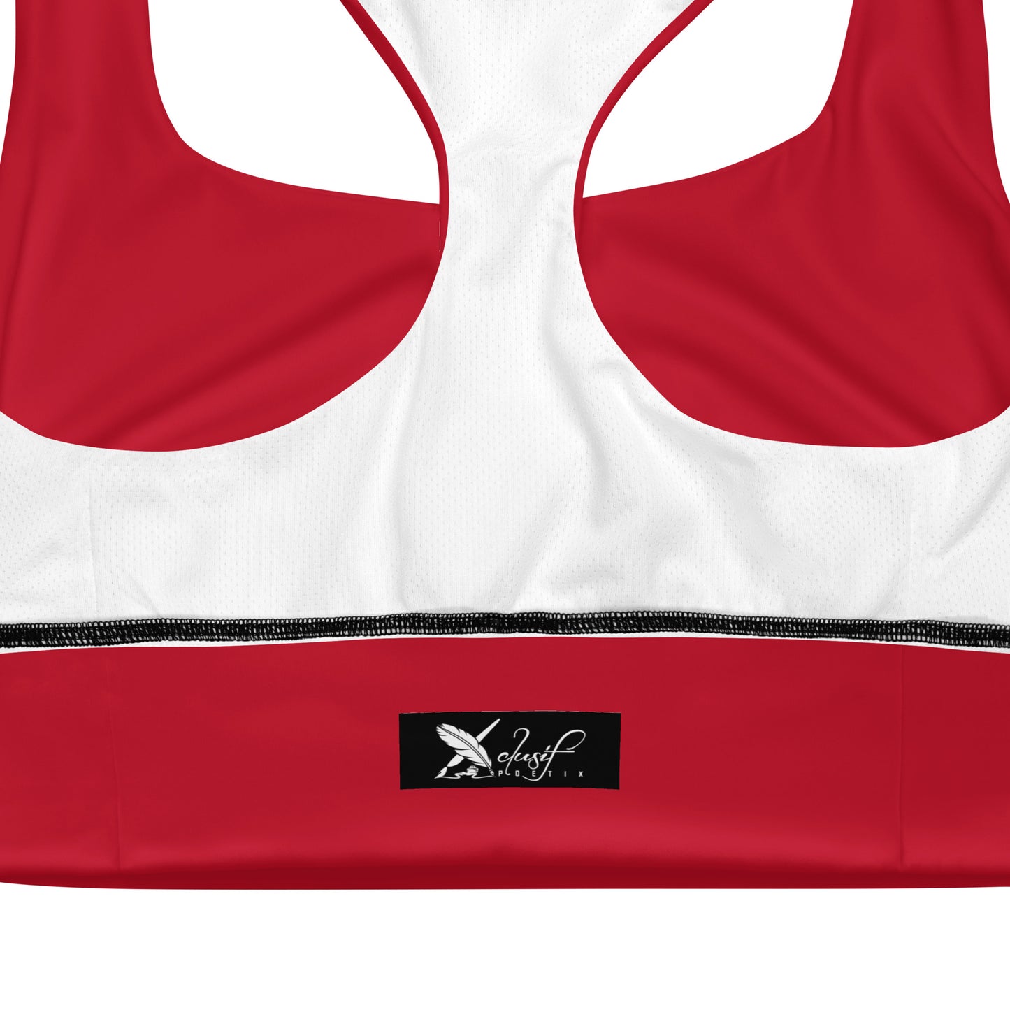 XCLUSIF POETIX RED & BLACK Women's Longline sports bra